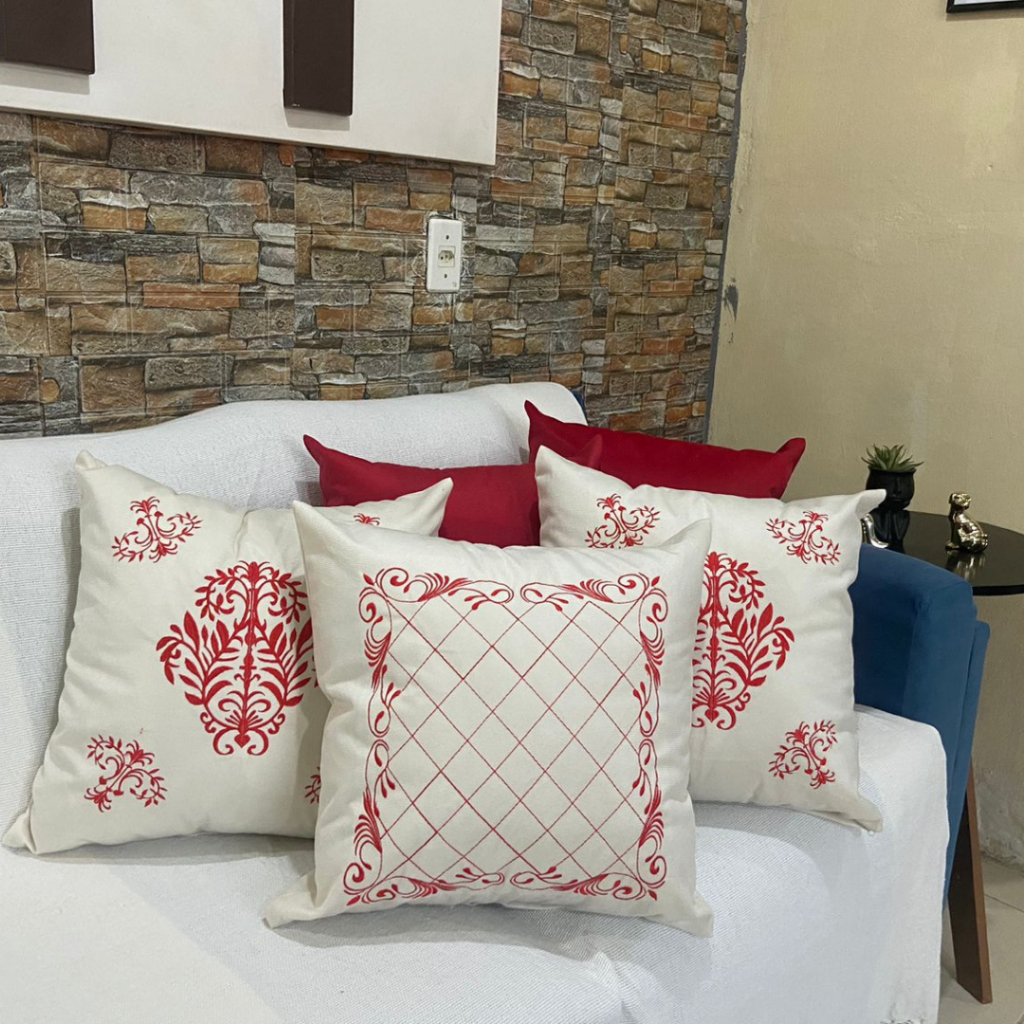Kit de Capa de Almofada Bordada Suede Decorativa - Escolha Sua Combinação em Oferta na Shopee