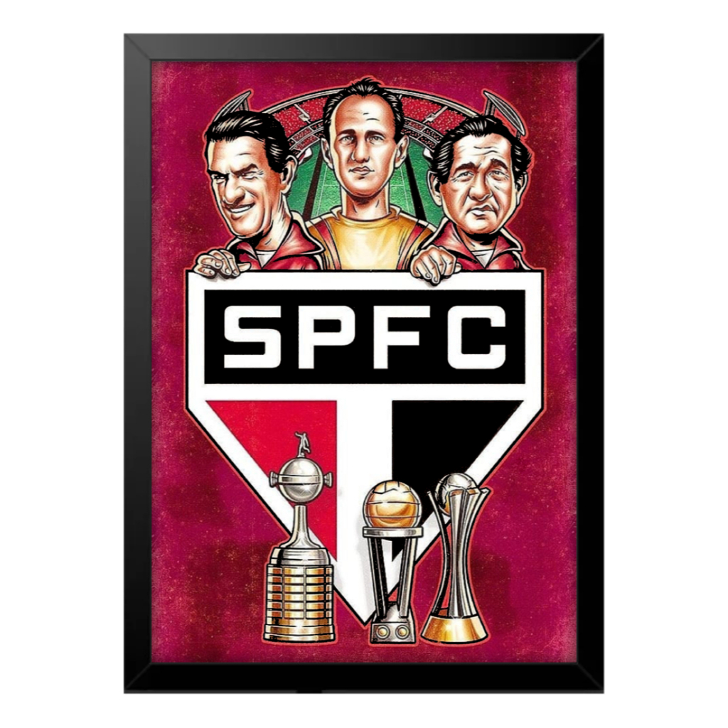 Quadro Decorativo São Paulo Ídolos Rogério Ceni Telê Muricy, SPFC