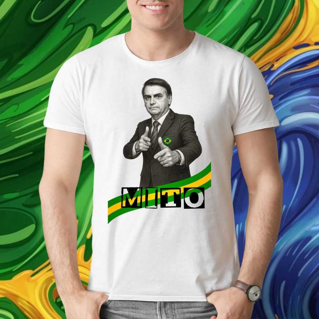 Camiseta Camisa Presidente Bolsonaro Mito Brasil acima de tudo Politica
