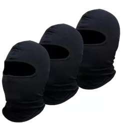 Kit 3 Unidades Touca Ninja Balaclava Preta Tamanho Único Algodão