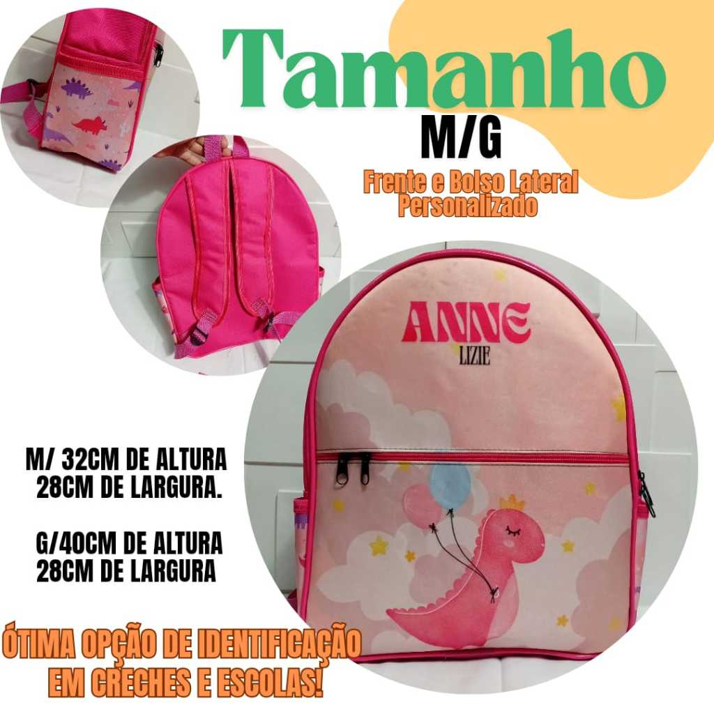 mochila infantil personagens escolar crianças personalizada