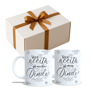 Caixa Convite Padrinhos Batismo Batizado Promovida Dinda Caneca Madrinha Presente