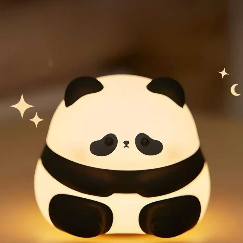 Luminaria De Panda Silicone Nocturna Night Light USB Luz Nocturna Recarregável LUMINARIA Tiktok Abajur Fofo