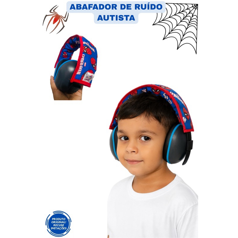 🇧🇷Abafador autismo, abafador de ruídos autista, fone abafador autista, Homem Aranha Spider Man Envio rápido