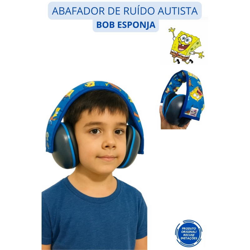 🇧🇷Abafador autismo, abafador de ruídos autista, fone abafador autista,Bob Esponja Envio rápid
