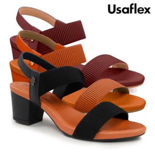 Sandália Feminina UsaFlex Ultraconforto Salto Bloco Médio Ortopédica Couro Confortável Original em Oferta na Shopee
