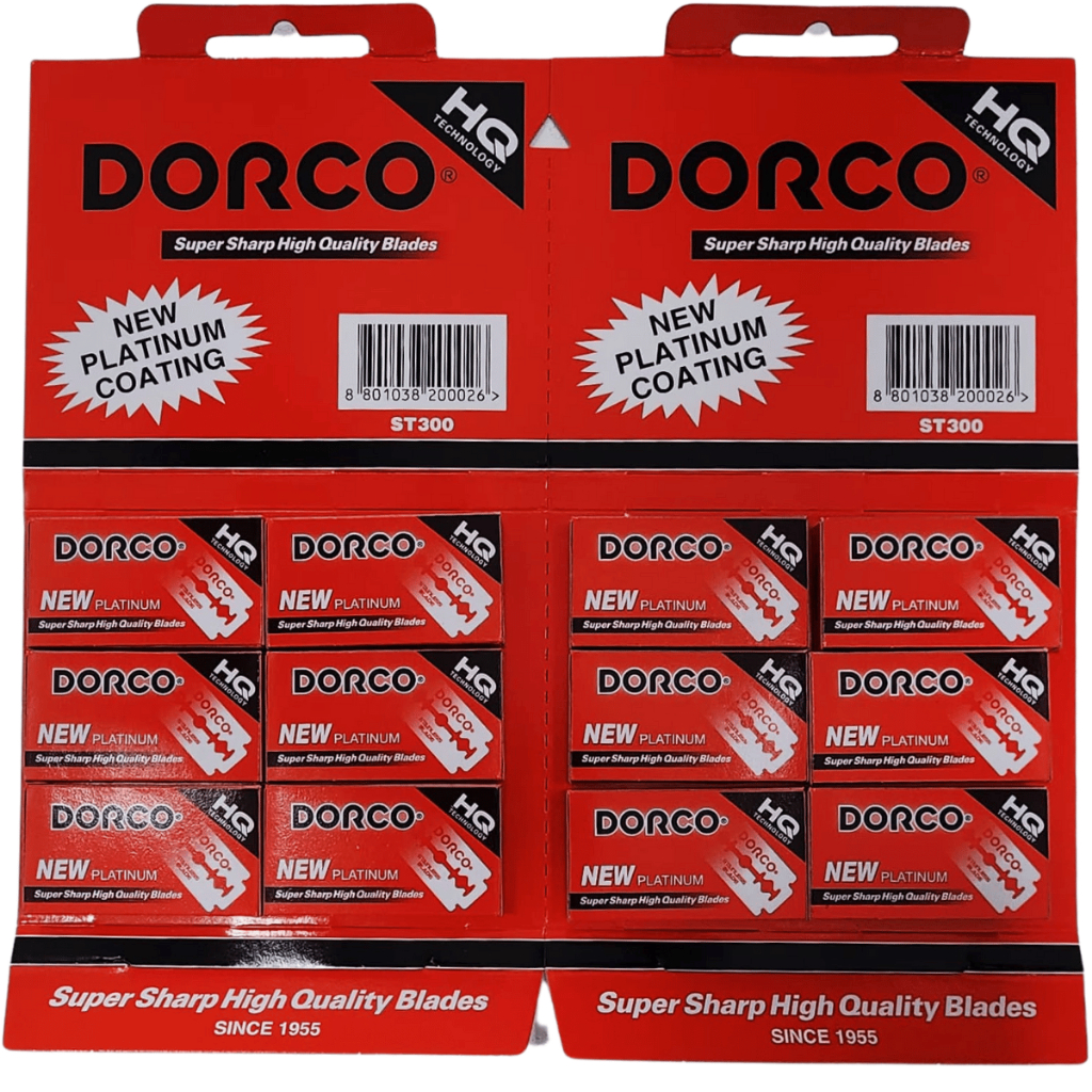 Lâmina de Barbear Dorco Red ST300 New Platinum HQ – Cartela em Oferta na Shopee