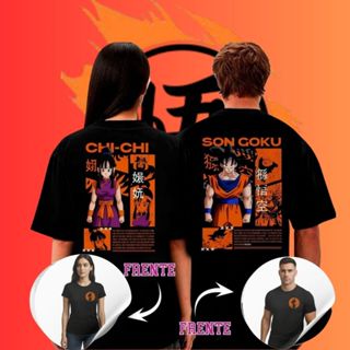 Kit camisa casal dragon ball 100% algodão Goku anime verão dia a dia barato envio imediato camiseta basica em Oferta na Shopee