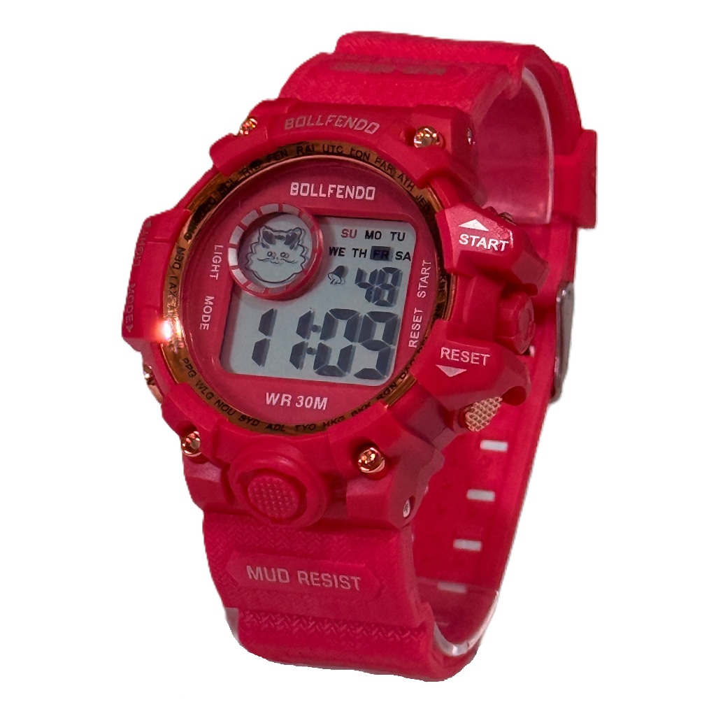 Relógio Juvenil Digital à Prova d’Água Cronômetro Alarme Luz Noturna