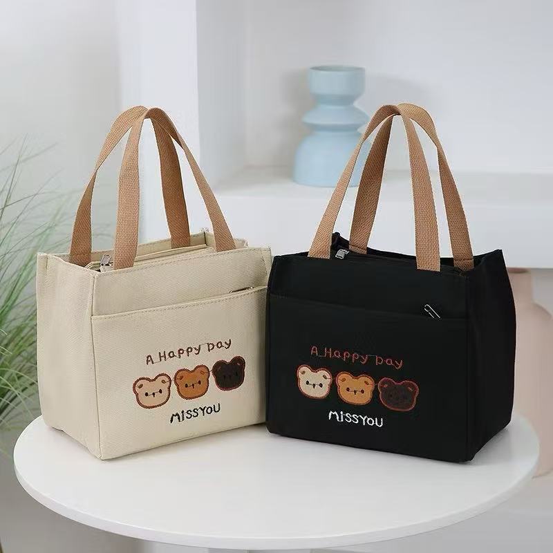 Bolsa Termica de Lona Ursinho design Capacidade Adequada Para Marmita-LUNA em Oferta na Shopee