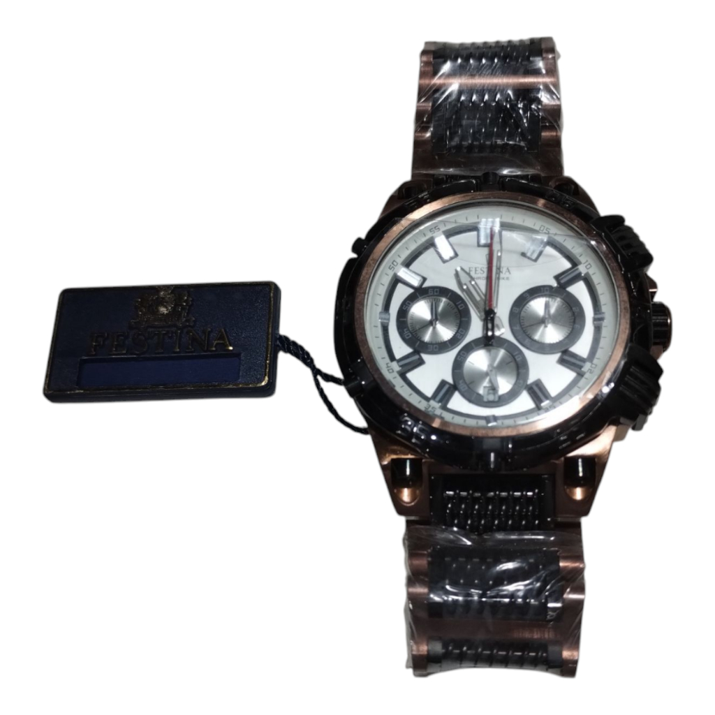 Relógio Masculino Festina Chrono Bike  F16774 Caixa Cobre Fundo Branco