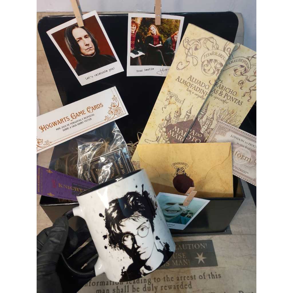 Kit Mega Box Harry Potter - com Carta personalizada, Caneca, Caixa e Mais