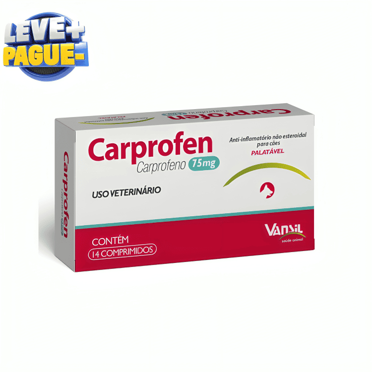 Carprofen 75mg Antiinflamatório para Cães C/14 Comprimidos – Alívio da Dor e Inflamação em Oferta na Shopee