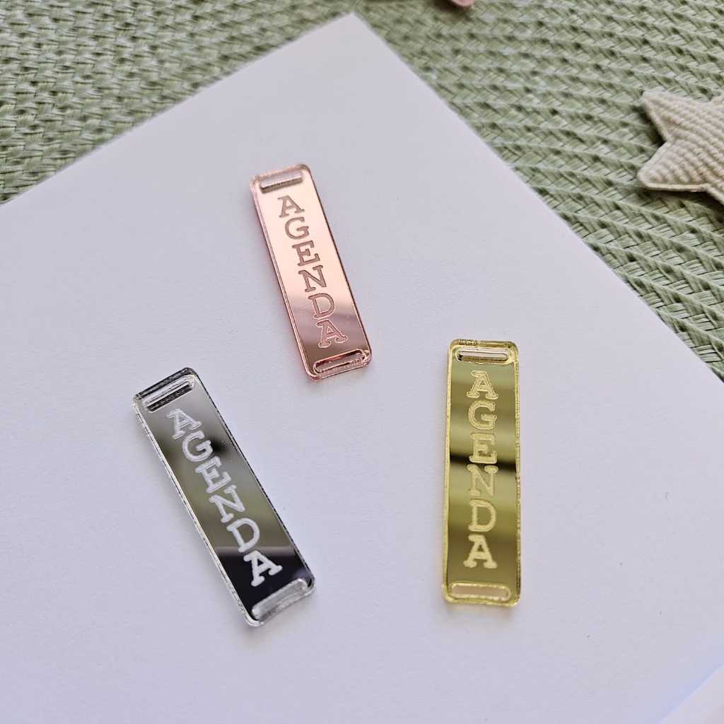 10 Passante Acrílico para Elástico Agenda | espelhado