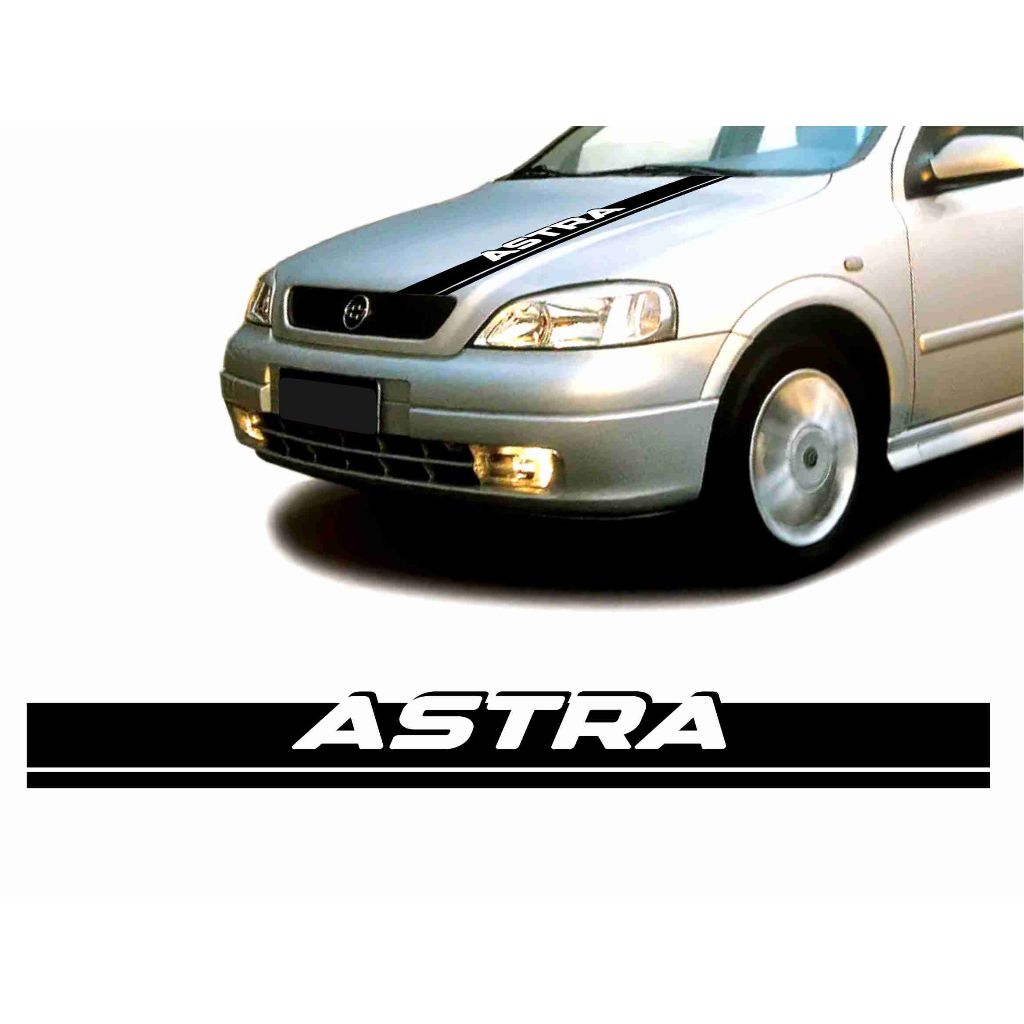 Adesivo Decorativo Faixa Capo Astra Sport Personalizado Preto Brilho CH92