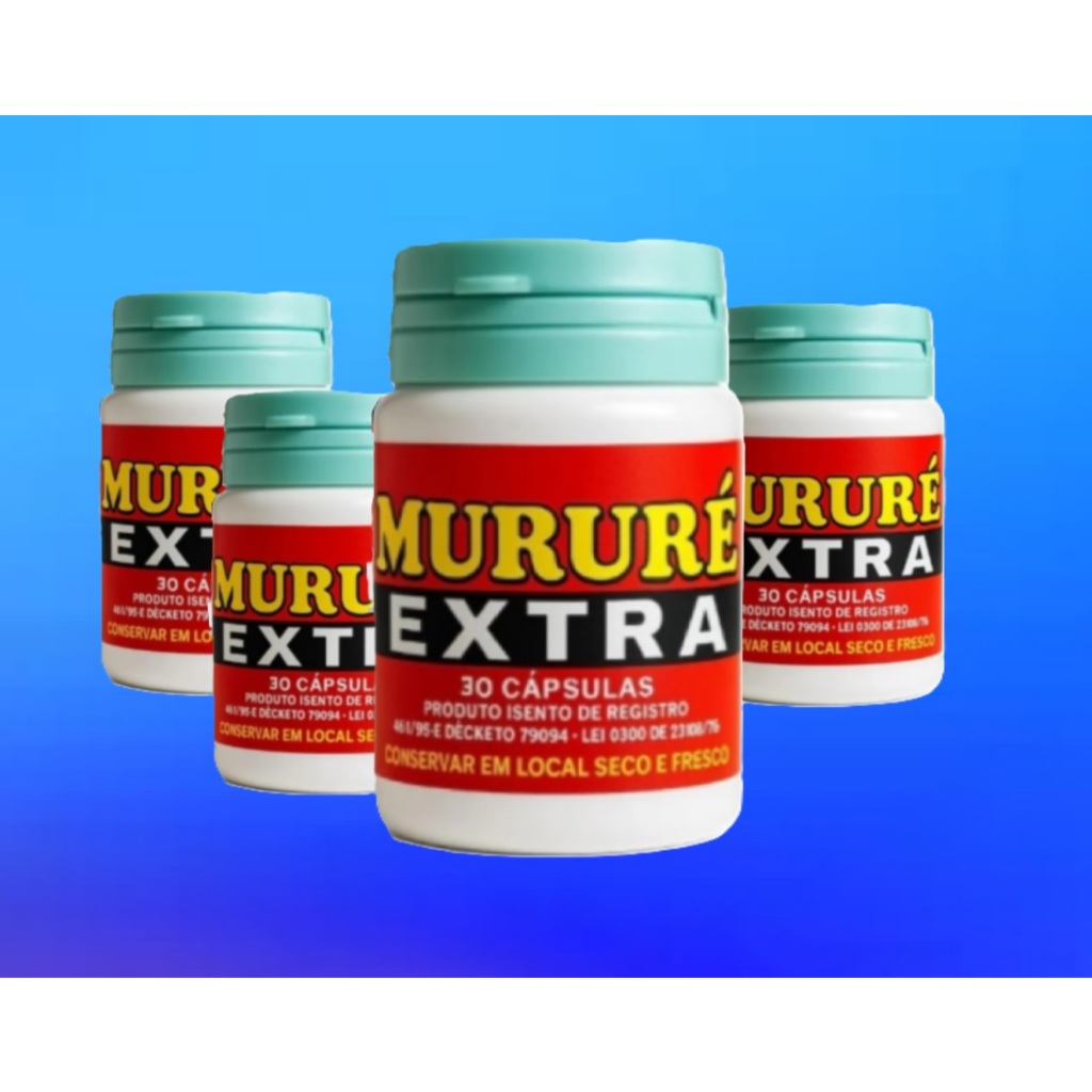 Mururé Extra 100% Natural kit 4 potes com 30 caps.