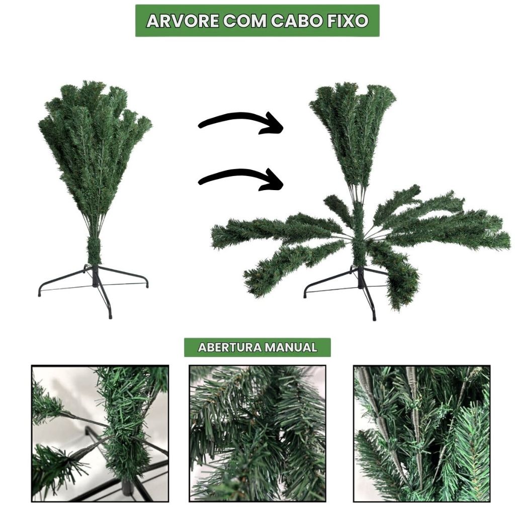 Arvore De Natal Pinheiro 1,5m 1,8m 2,1m 2,4m Tamanho até 1500 Galhos Tradicional Decoração LuvinCo — imagem 2 de 2