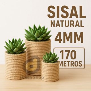 corda sisal 4mm 3 pontas 170 metros para Arranhadores, Decorações, lustres em Oferta na Shopee