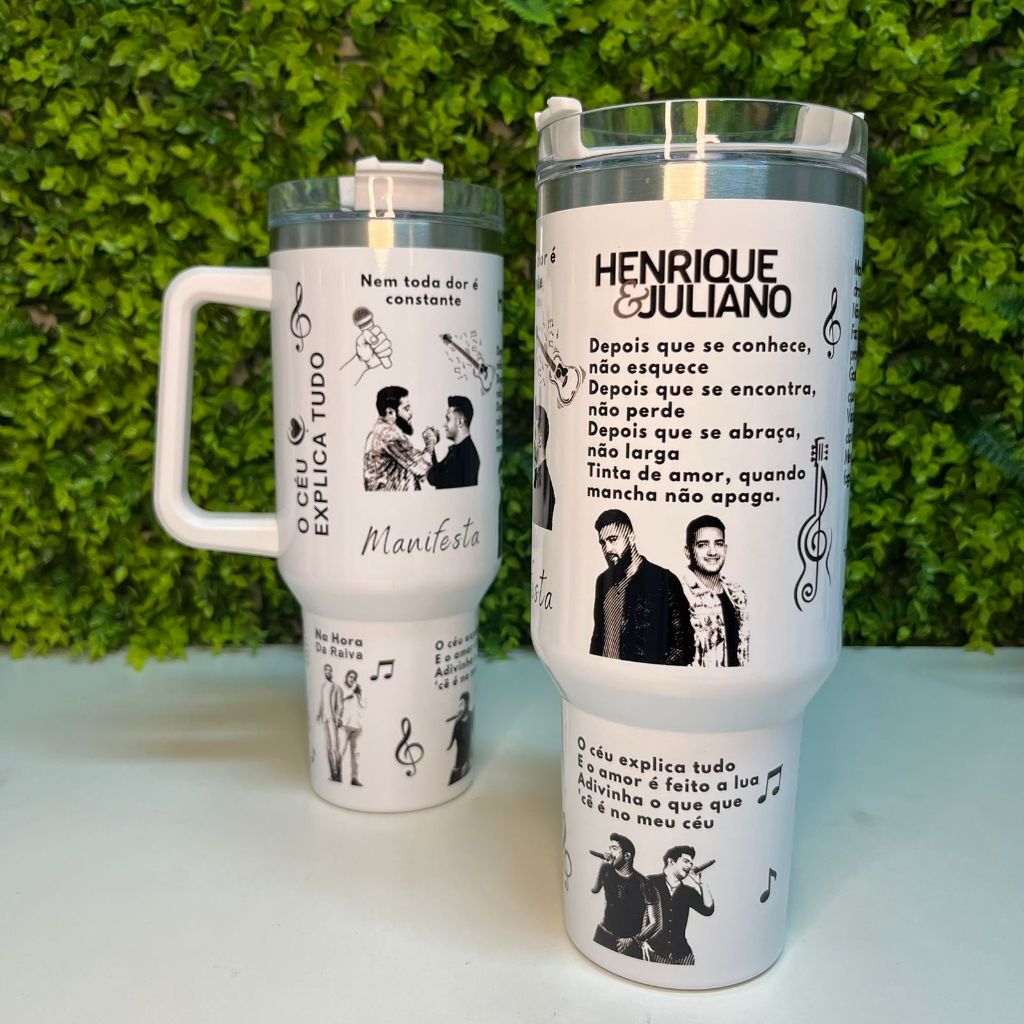 Copo Térmico Garrafa Personalizado Com NOME 1200ML Henrique e Juliano