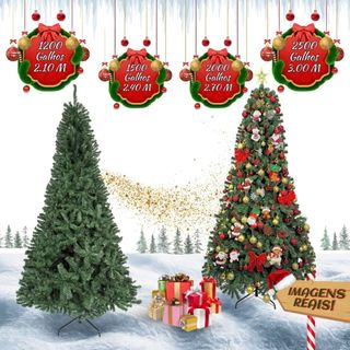 Árvore De Natal 300cm 2500 Galhos Pinheiro Tradicional Tamanho 2.1/2.4m/2.7m Luxo Cheia Decoração LuvinCo