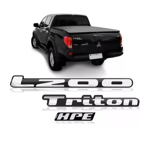 Kit Emblema Adesivo Resinado Mitsubishi L200 Triton Hpe 2008...2013