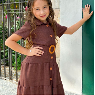 Vestido Infantil Menina Social com Botões – Tendência Moda Kids 2025 em Oferta na Shopee