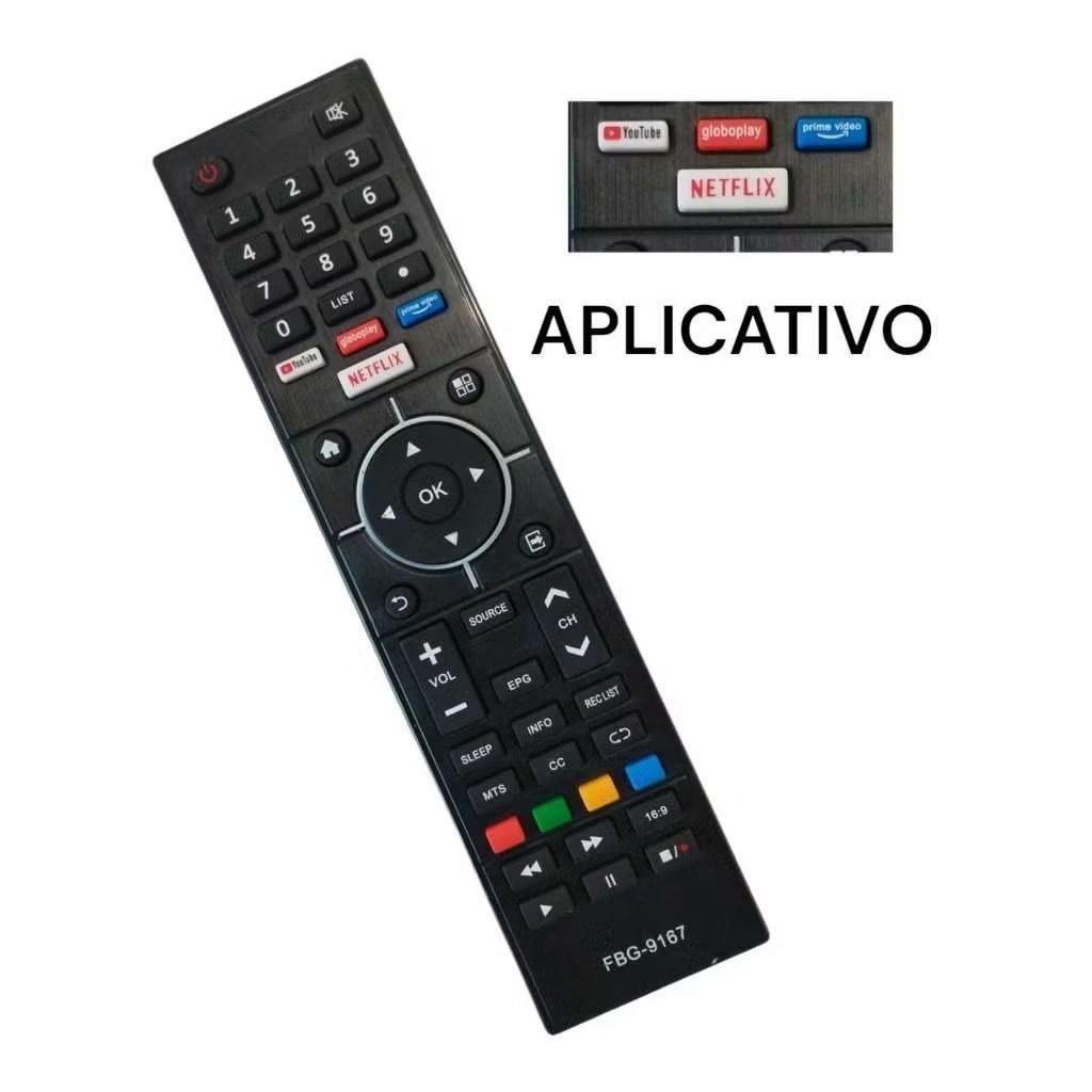 Controle Remoto compativel Para Tv Multilaser Tl030 Tl031 Tl035 Tl036 FBG 9167 SKY 9167 — imagem 2 de 2