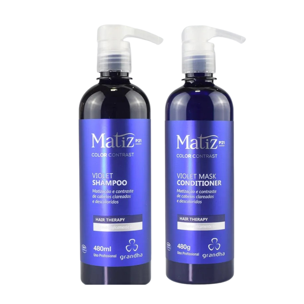Shampoo + Condicionador Matiz P21 Violet para Loiros, Descoloridos e Super Clareados 480g