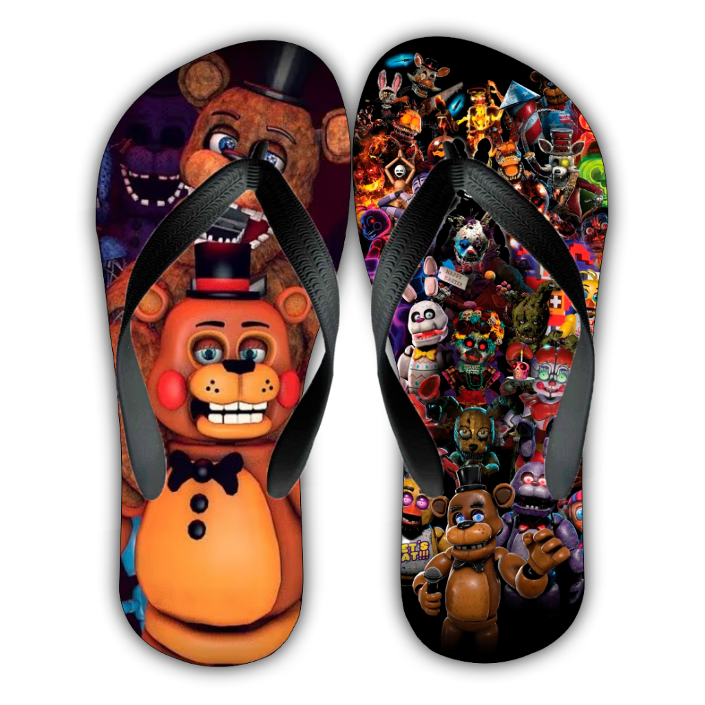 Chinelo Five Nights at Freddy’s Animatronics Personalizado Gamer Confortável Exclusivo Edição Ltda em Oferta na Shopee