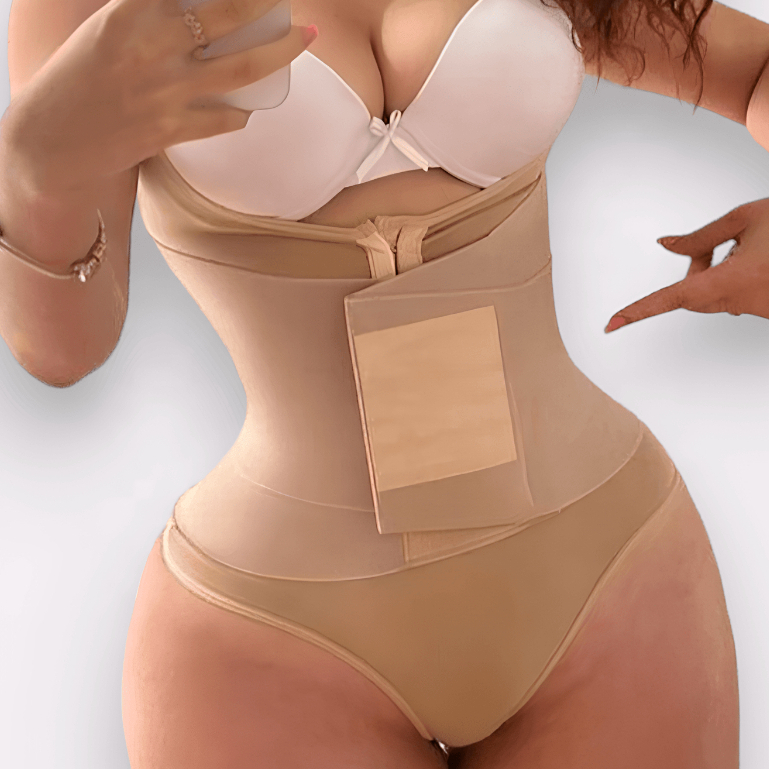 Cinta Body Feminino Modelador 2 em 1 Alta Compressão com Elástico Abdominal Bori Afina Cintura empina bumbum  Modeladora