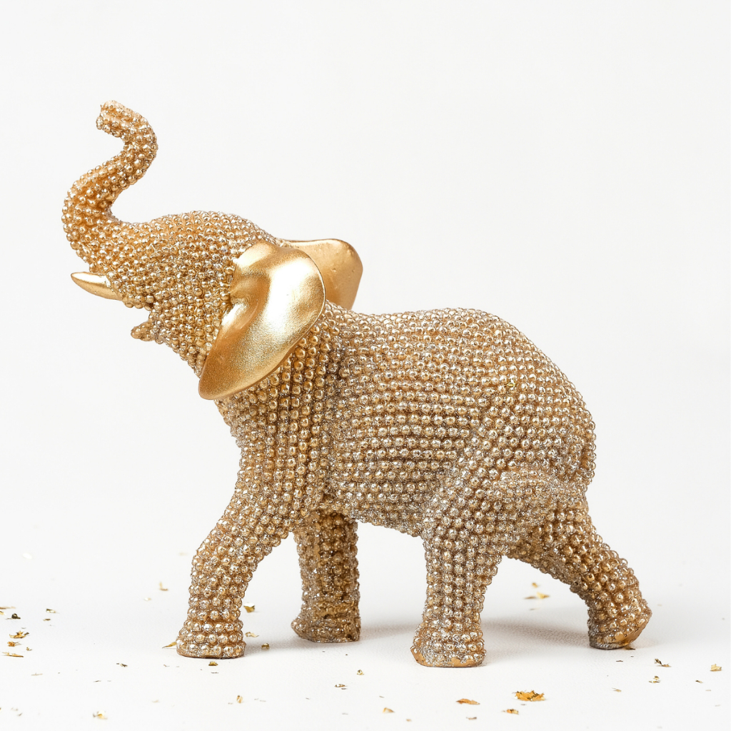 Arquétipo Estátua Elefante Brilho Dourado Feng Shui Ganesha Decoração Indiana Enfeite Casa Proteção em Oferta na Shopee