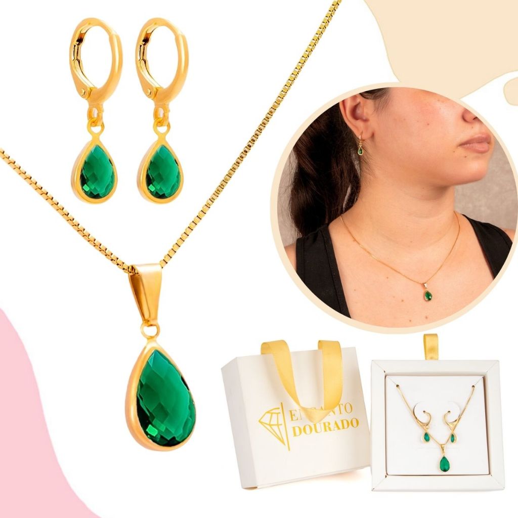 Brinco Gota Dourado Zircônia: Onde Comprar | BuscaProdutos