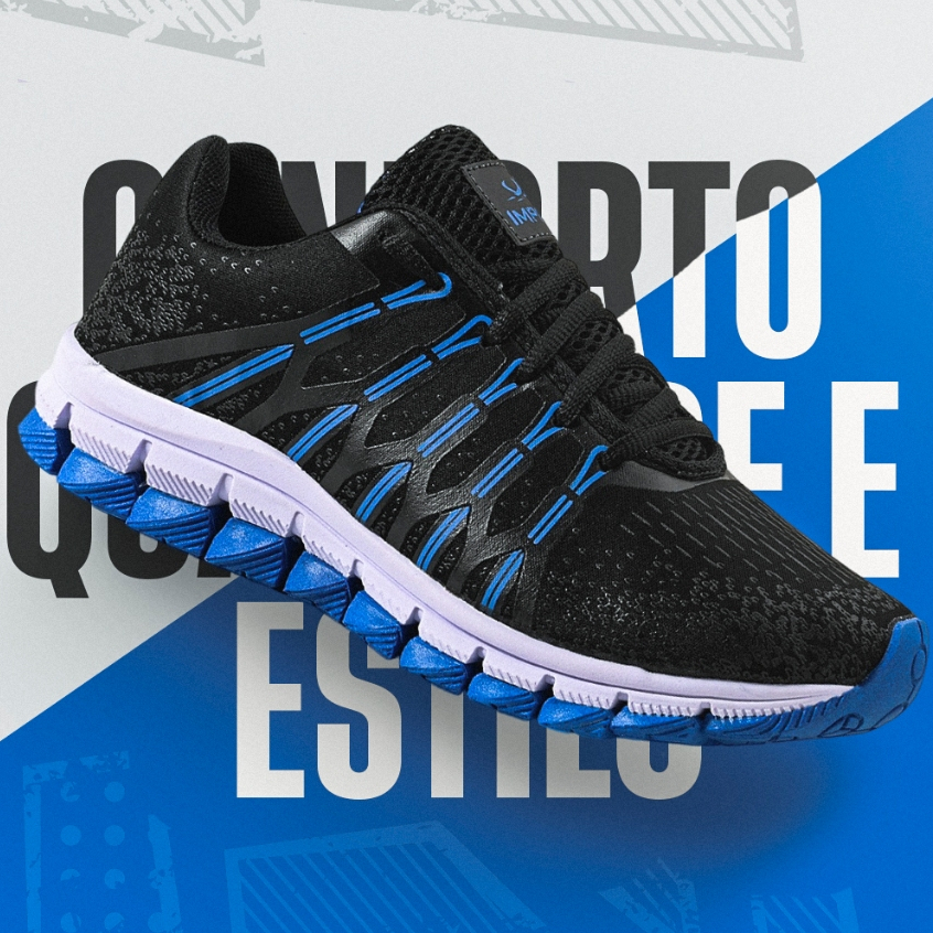 Tênis Masculino Esportivo Resistente Leve Confortável Moderno Treino Academia Corrida Caminhada