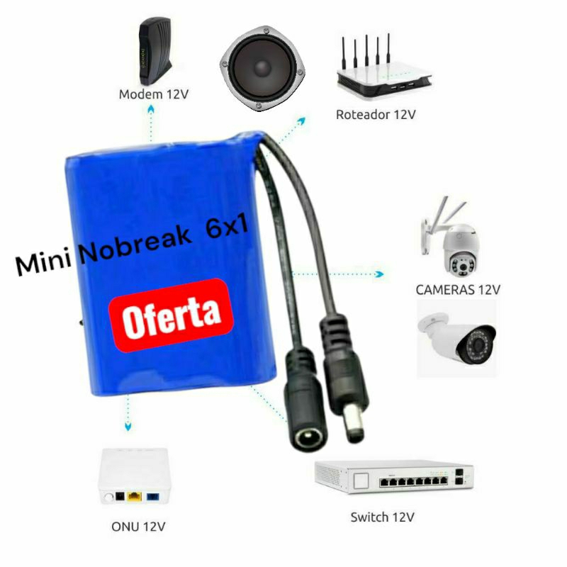 Mini Nobreak 9 Ou 12 Volts 6x1 Ligue Câmera Som Roteador Fita LED — R$ 79,00 em Shopee