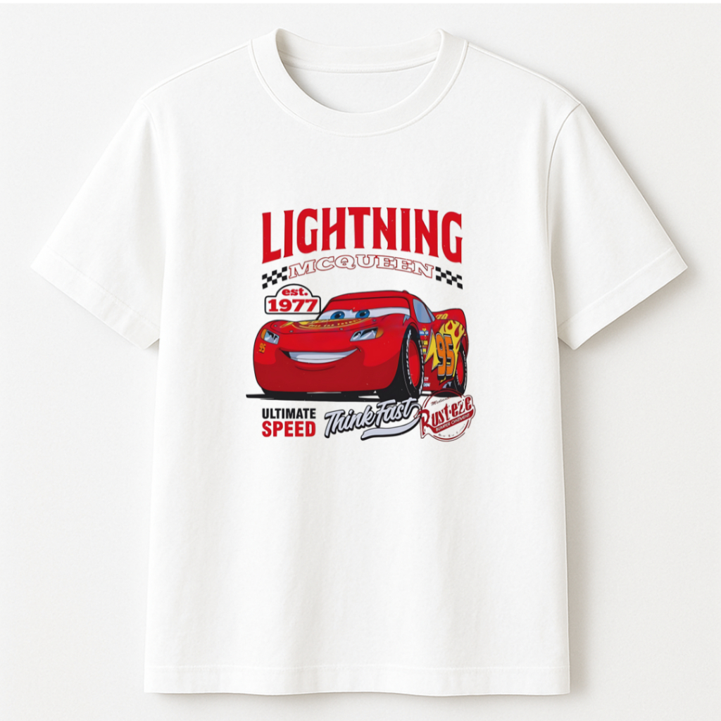 Camiseta Infantil Juvenil Unissex Lightning McQueen Personagem Carros em Oferta na Shopee