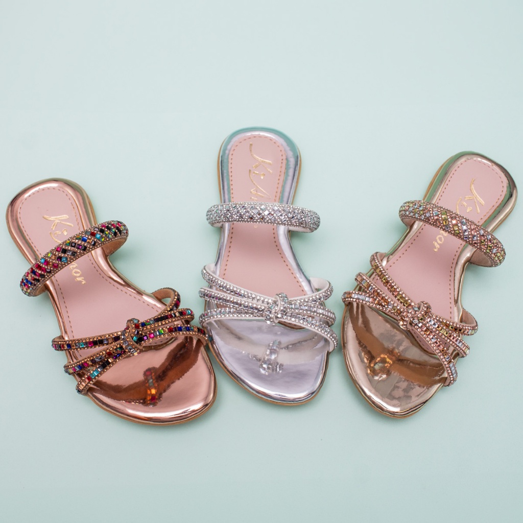 Sandália Infantil Menina Antiderrapante Brilho Strass Festa Casual Delicada Moda Promoção Rasteira em Oferta na Shopee