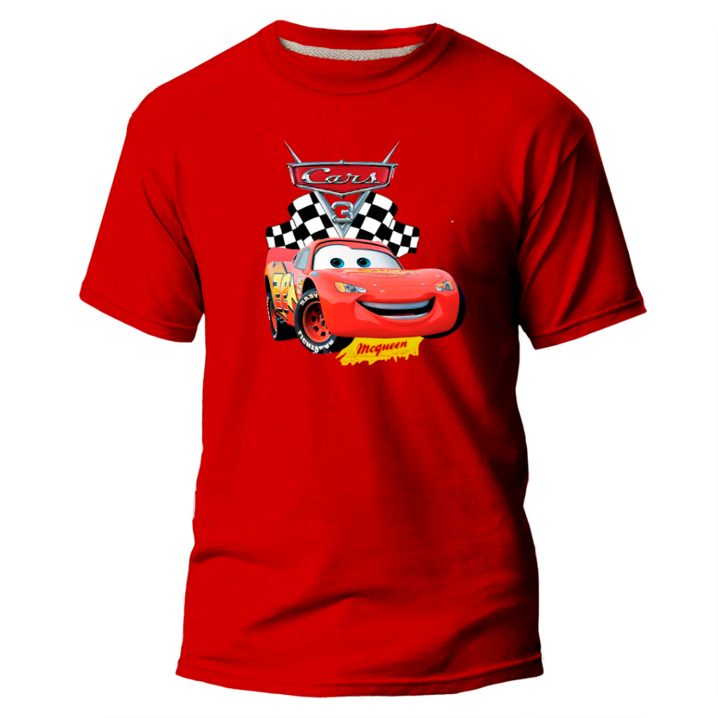 Camiseta Infantil Juvenil Adulto Unissex MacQueen Carros 3 Fantasia Personagens Estampada
