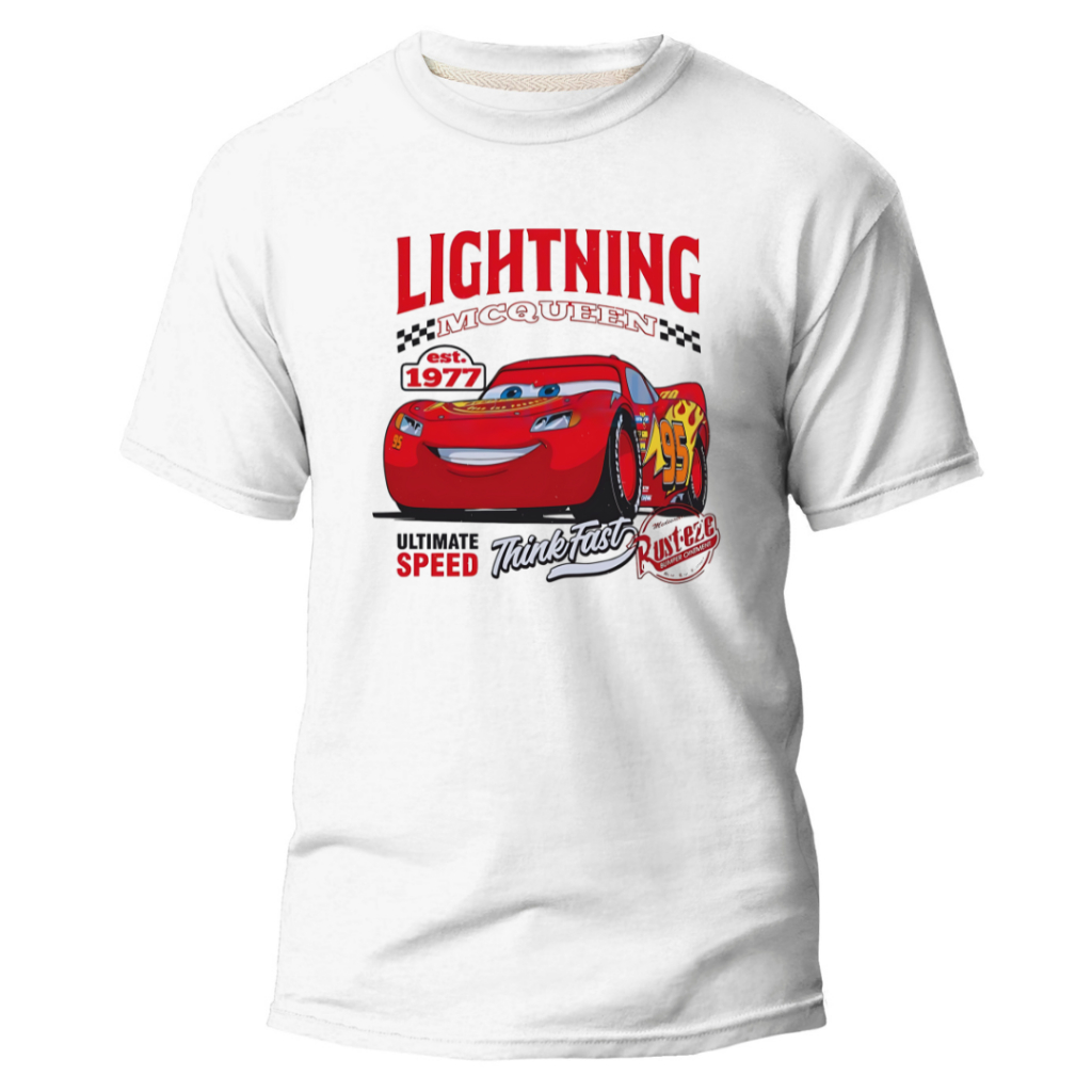 Camiseta Infantil Juvenil Adulto Unissex Lightning McQueen Carros Personagens
