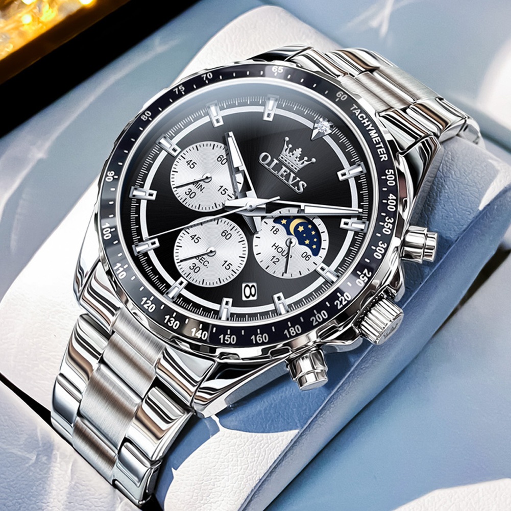 OLEVS Relógio Masculino Original À Prova D'Água Em Aço Inoxidável Com Luz Noturna 2945 em Oferta na Shopee