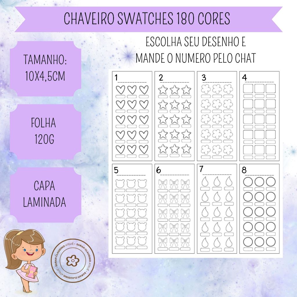 CHAVEIRO SWATCHES 180 CORES