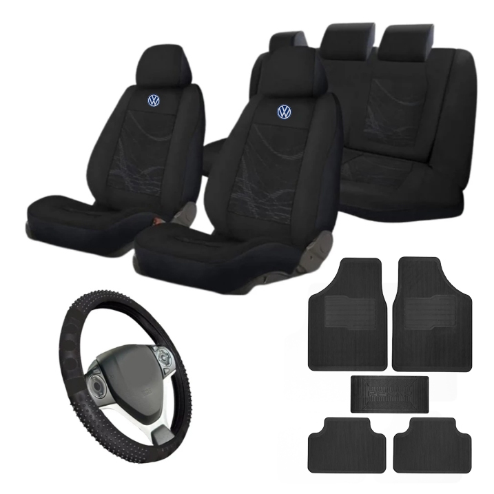 Kit Capa Banco Tecido Original Tepete 5 PÇS Capa De Volante Vw Gol G5, Gol G6, Gol G7, Golf