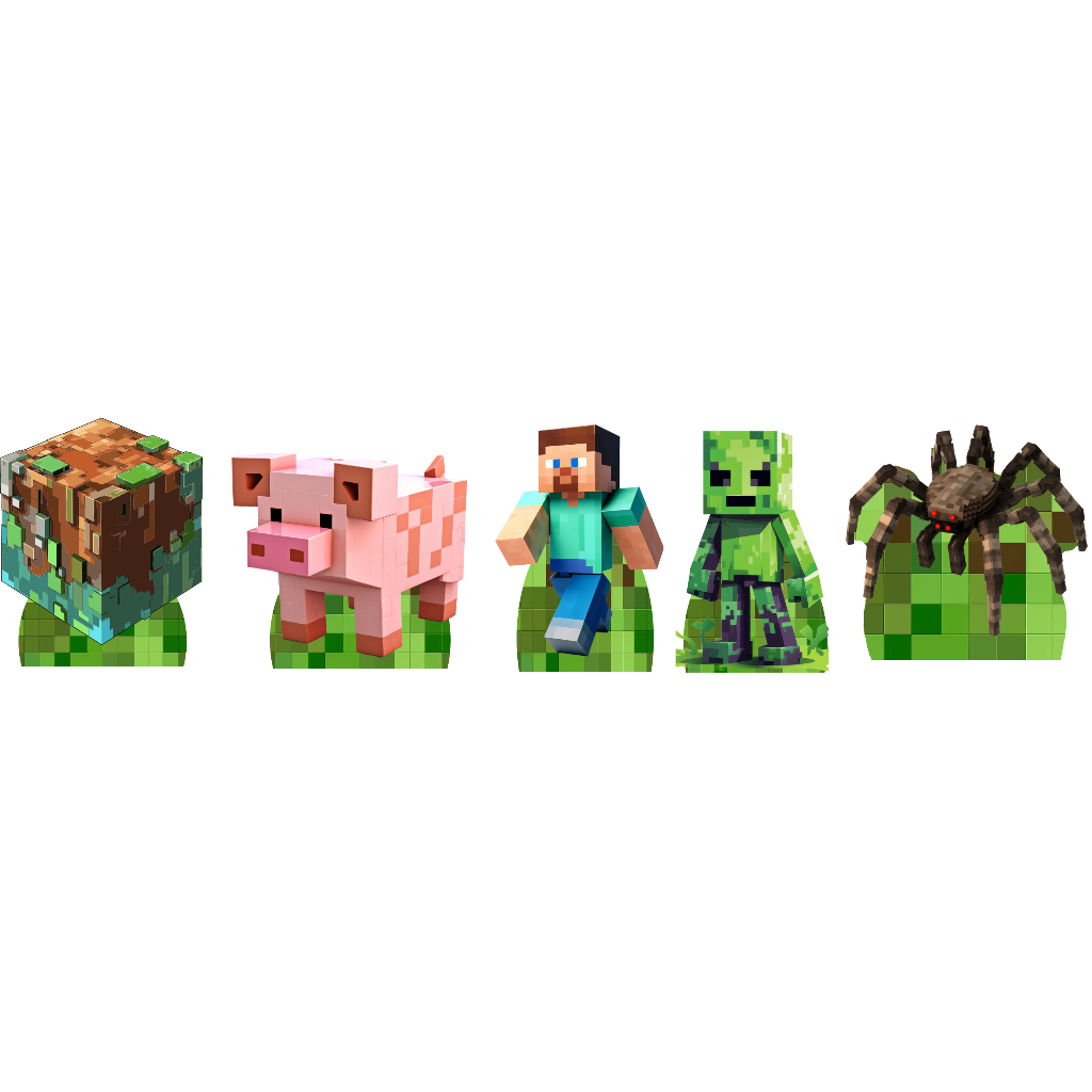 KIT DISPLAY MINECRAFT-MDF-MINECRAFT-FESTA