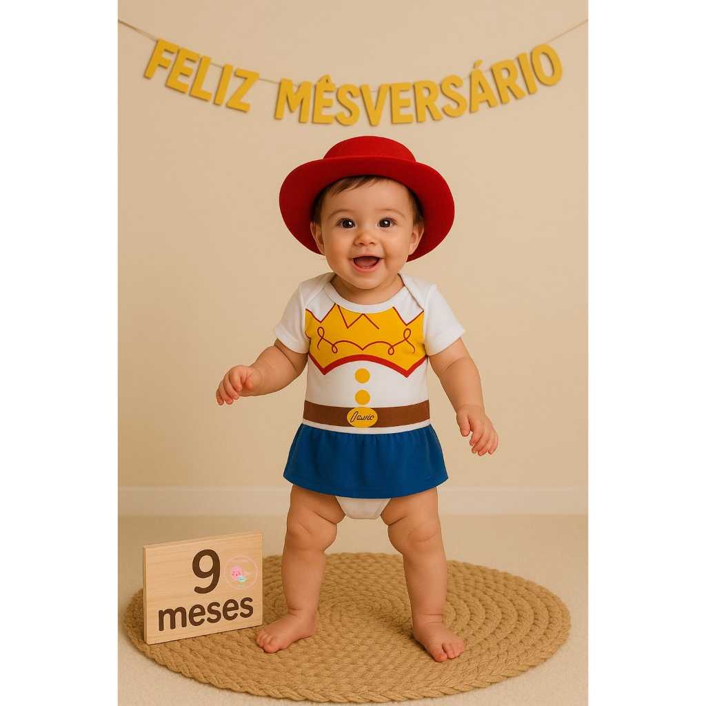 body bodie fantasia roupa bebe menina chapeu princesa jessie chapeu toy story