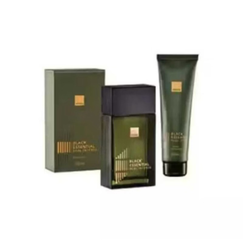 Kit Presente Black Essential Real Intense Avon Deo Colônia 100ml Loção Pós Barba 90ml