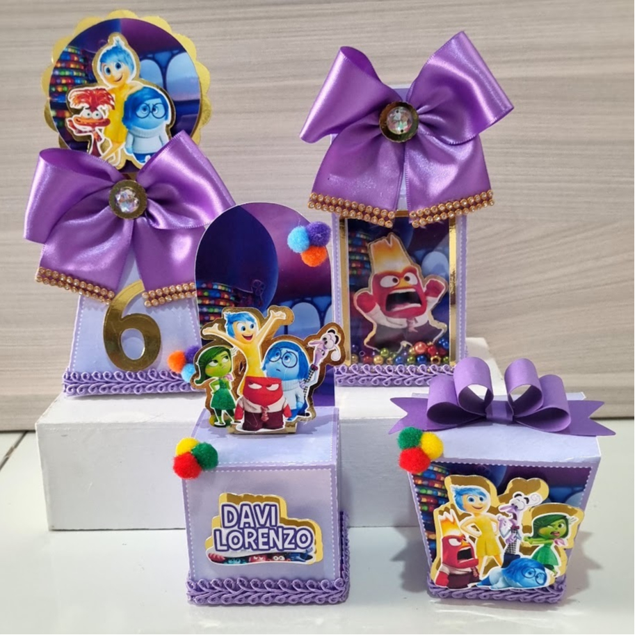 Kit Lembrancinha DivertidaMente Personalizado Decoração Festa infantil Caixinha DivertidaMente Papelaria Divertida Mente