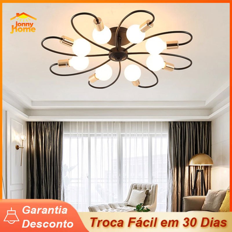 Moderno industrial Luminária de Teto Plafon Flower 3/6/8 Lâmpadas para teto sala de jantar...