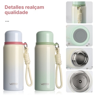 Garrafa Térmica WATERSY 500ml Inox 304 Quente/Frio com Alça - Ideal para Esportes e Escola em Oferta na Shopee