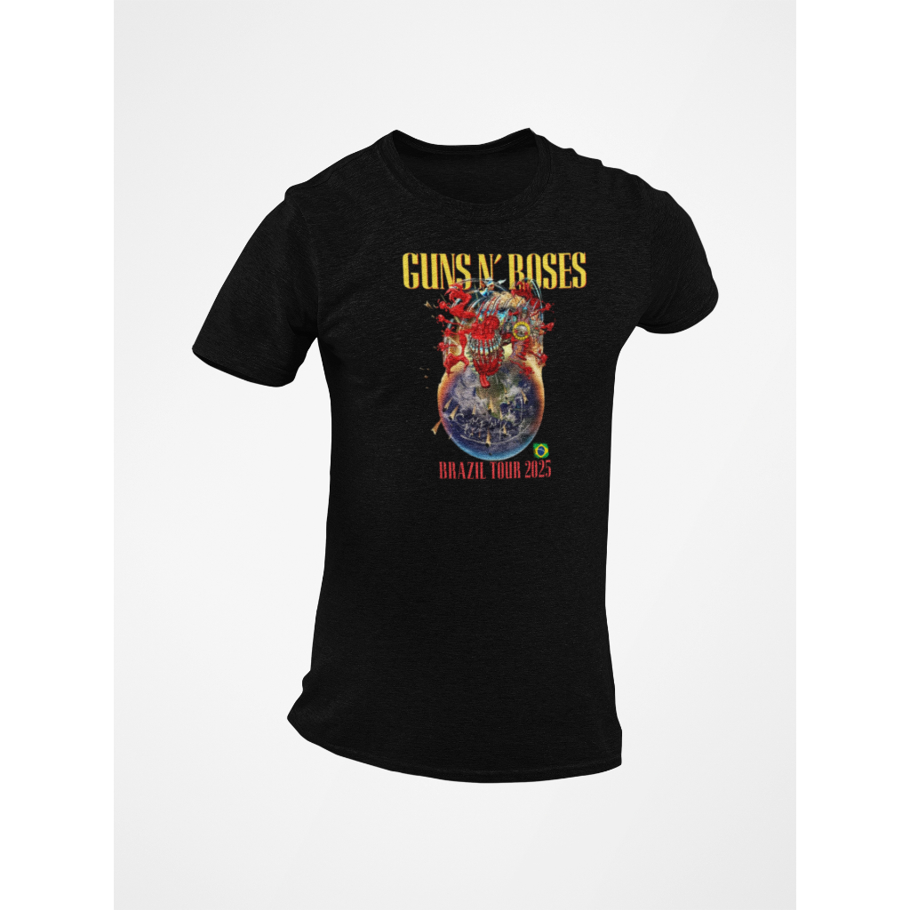 CAMISETA GUNS N ROUSE TOUR 2026 SHOW BRASIL, CAMISA DE ROCK ESTAMPA DO GUNS