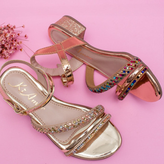 Sandália Saltinho Infantil Menina Brilho Strass Delicada Antiderrapante Promoção Moda Confortável em Oferta na Shopee