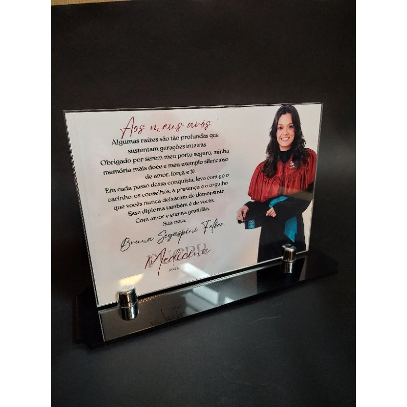 Placa de Formatura em Acrílico  ( REVELAÇÃO DA FOTO GRÁTIS) em Oferta na Shopee